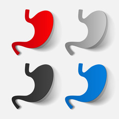 Paper clipped sticker: stomach