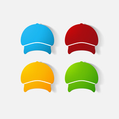 Paper clipped sticker: headgear, Cap
