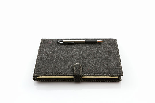 Black fabric case book .