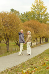 Fototapeta premium Senior couple in autumn park