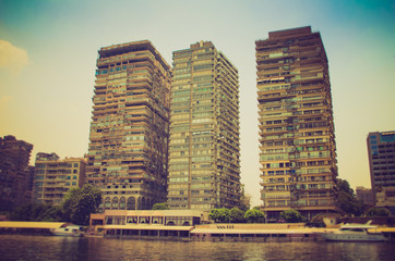 Cairo view from Nile river, Egypt.