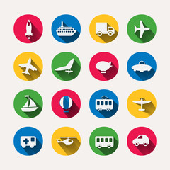 Paper clipped sticker: transport Set