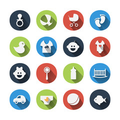 Paper clipped sticker: Baby set