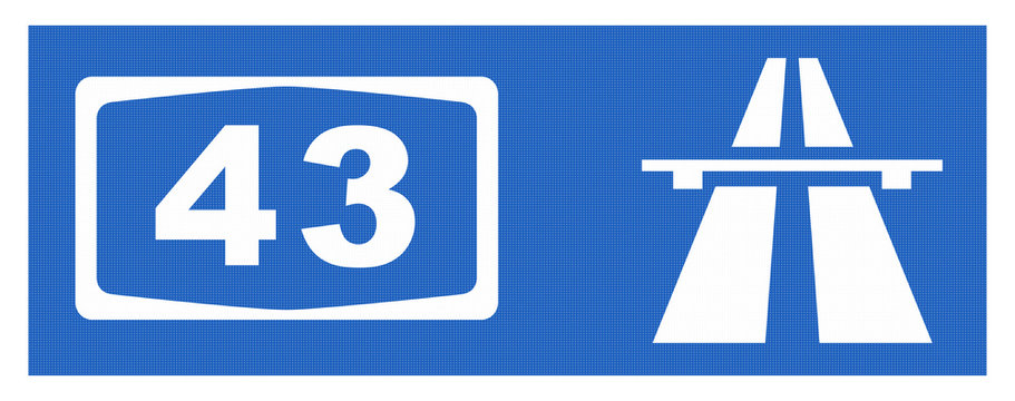 A43-Symbol mit Reflektierung