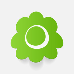 Realistic paper sticker: flowers