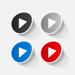 paper sticker: Play button web icon