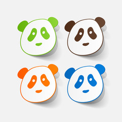 paper sticker: panda bear © chorniy10