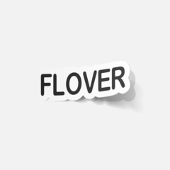 Realistic paper sticker: flowers