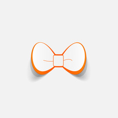 Fototapeta premium Realistic paper sticker: bow