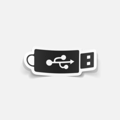 paper sticker: Flash Drive