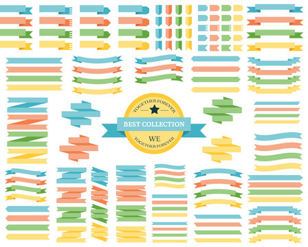 Set of colored ribbons background concept. Vector illustration