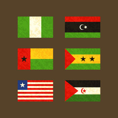 Flags of Nigeria, Libya, Guinea-Bissau, Sao Tomé, Liberia ...