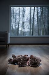 Teddy bear on the floor
