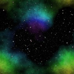 Seamless space pattern with color nebula