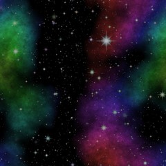 Seamless space pattern with color nebula