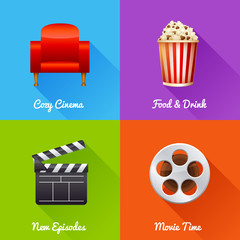 Cinematography set of square movie banners © Yuzach