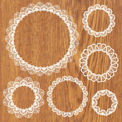 Set of crochet lacy frames.
