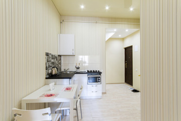 Small kitchen in a studio apartment