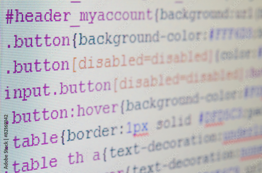 Poster CSS code on monitor