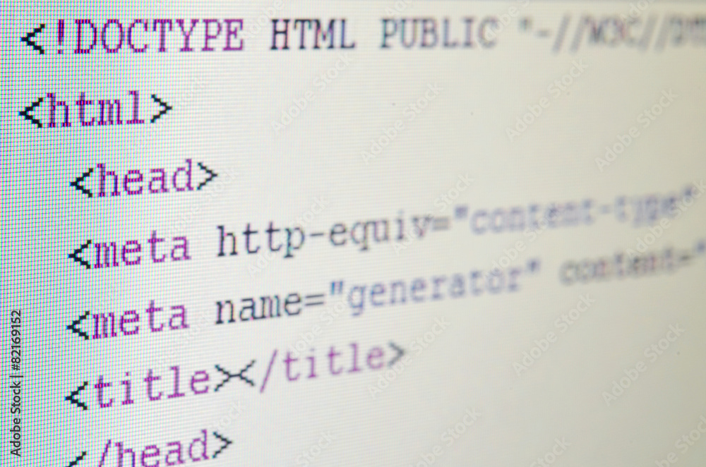 Poster html code on monitor