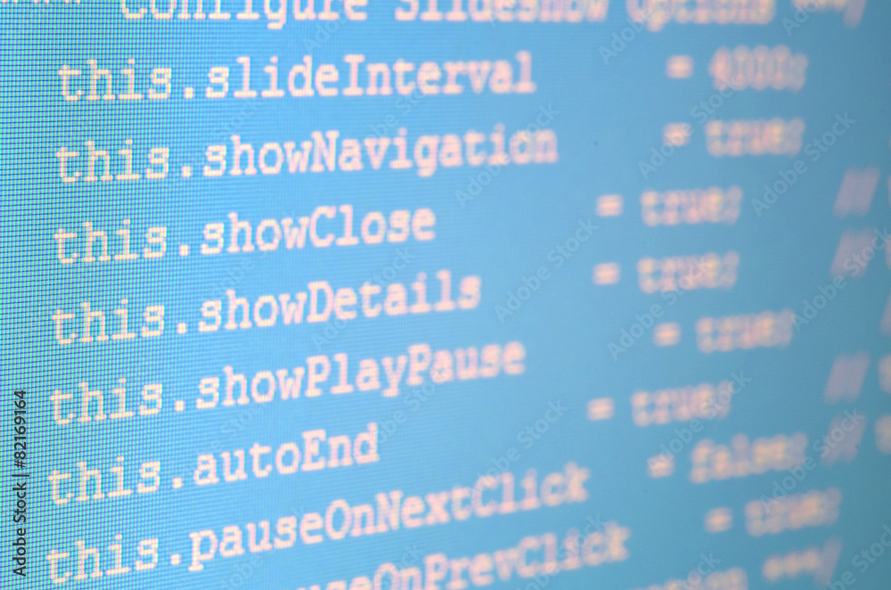 Poster Application source code on monitor