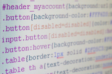 CSS code on monitor