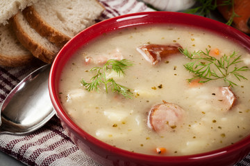 Sour soup made of rye flour