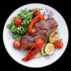 New York steak with vegetables