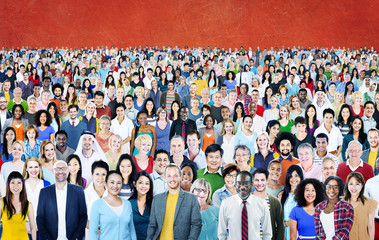 Obraz premium Large Group of Diverse Multiethnic Cheerful Concept