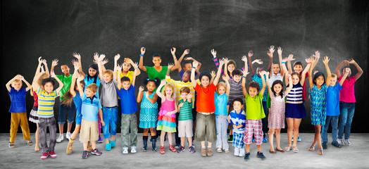 Multi-Ethnic Group of Children Holding Billboard Concept © Rawpixel.com
