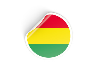 Round sticker with flag of bolivia