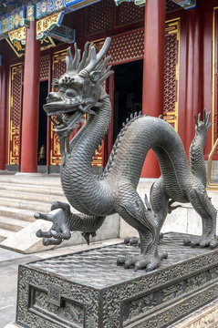 Bronze Dragon and Phoenix - Symbols Emperor and Empress .