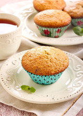 Bran and raisin muffins