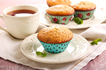 Bran and raisin muffins