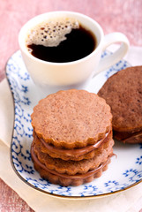 Chocolate cream sandwich biscuits