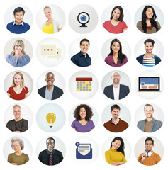 Diverse Multi Ethnic People Technology Media Concept