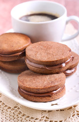 Chocolate cream sandwich biscuits