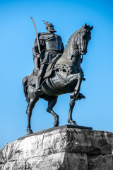 Fototapeta premium Monument of Skanderbeg in Tirana