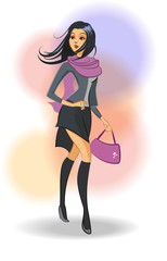 Trendy Girl (brunette) - Fashion. Shopping