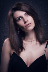Naklejka premium Crazy woman face