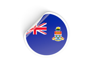 Round sticker with flag of cayman islands