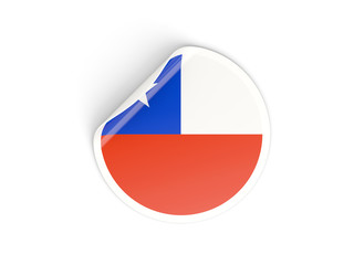 Round sticker with flag of chile