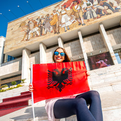 Obraz na płótnie Canvas Young Albanian patriot