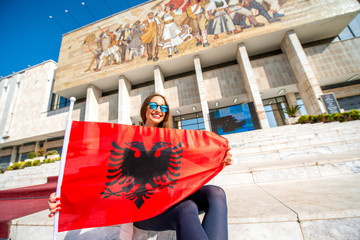 Young Albanian patriot - obrazy, fototapety, plakaty