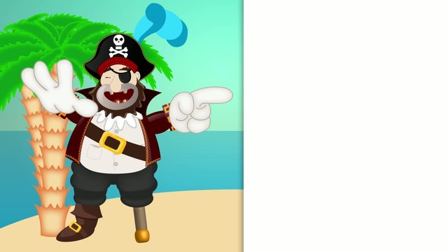 Friendly pirate funny cartoon illustration