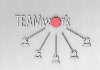 Teamwork Typografie Figur Brainstorming