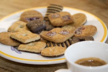 coffee break with coffee and dry pastries