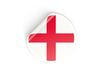 Round sticker with flag of england