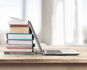 Book. Books and laptop