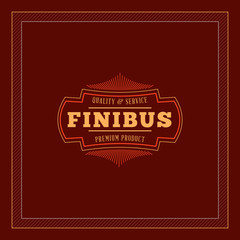 Thin Line Logotype or Badge Template in Vintage Colors